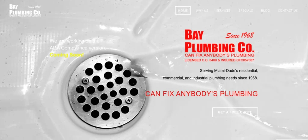 Bay Plumbing Co. Plumbing Website